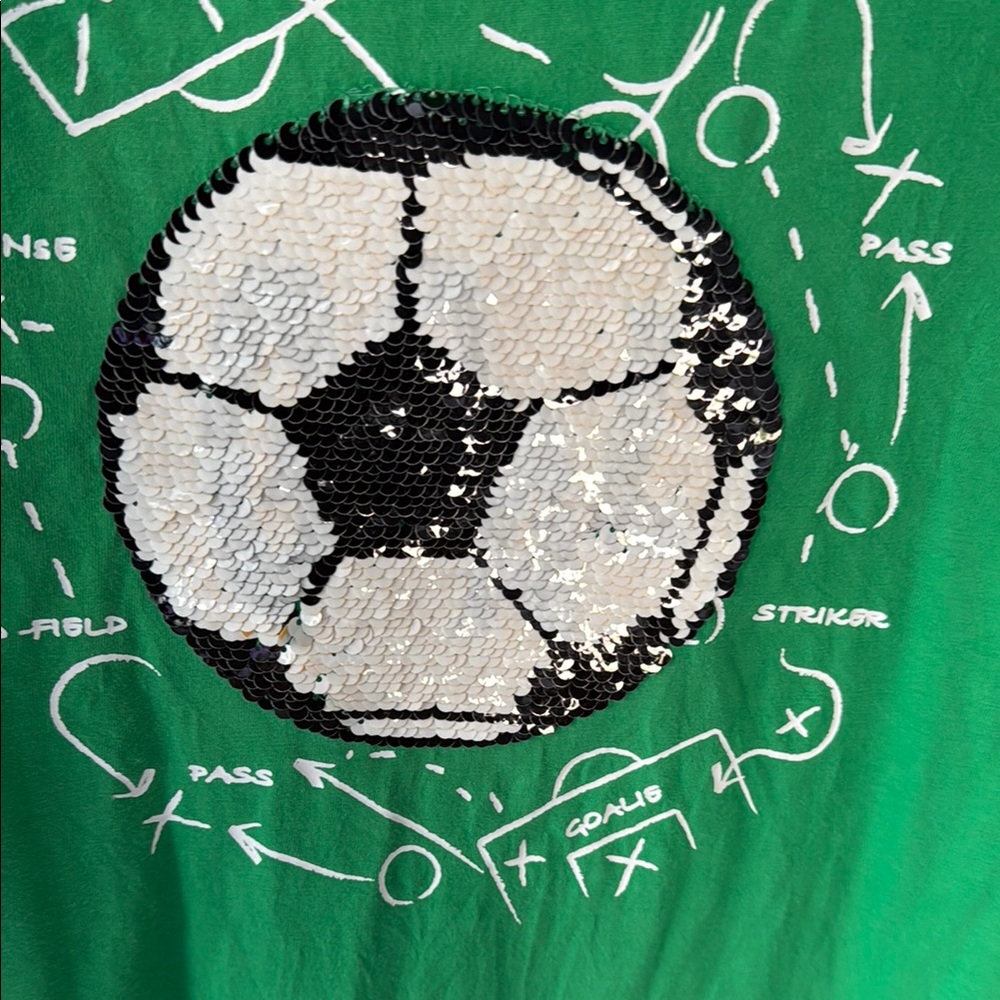 Lands' End Green Soccer Graphic Long Sleeves Shirt - Picture 6 of 9